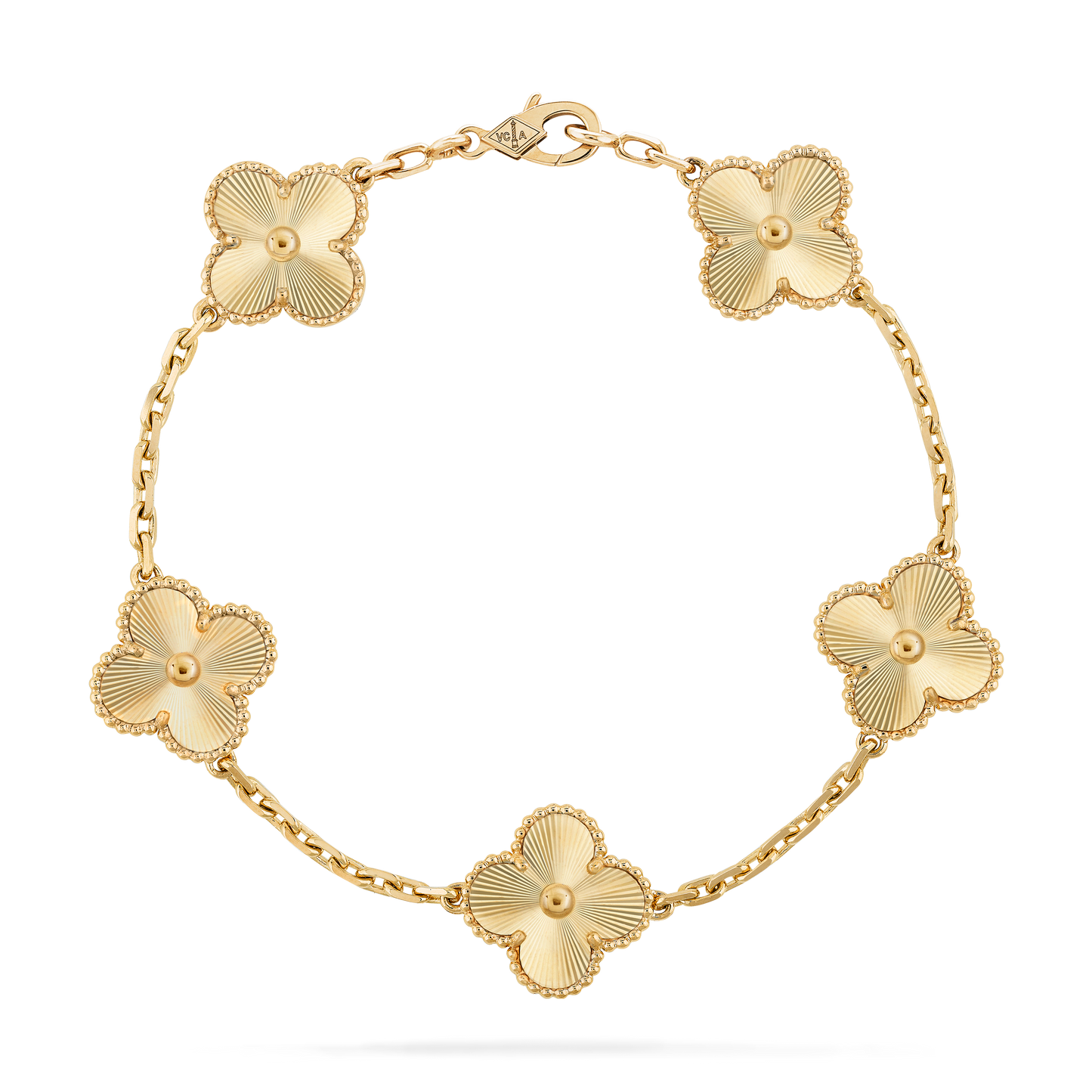 Custom 18K Yellow Gold 5 Clover Bracelet