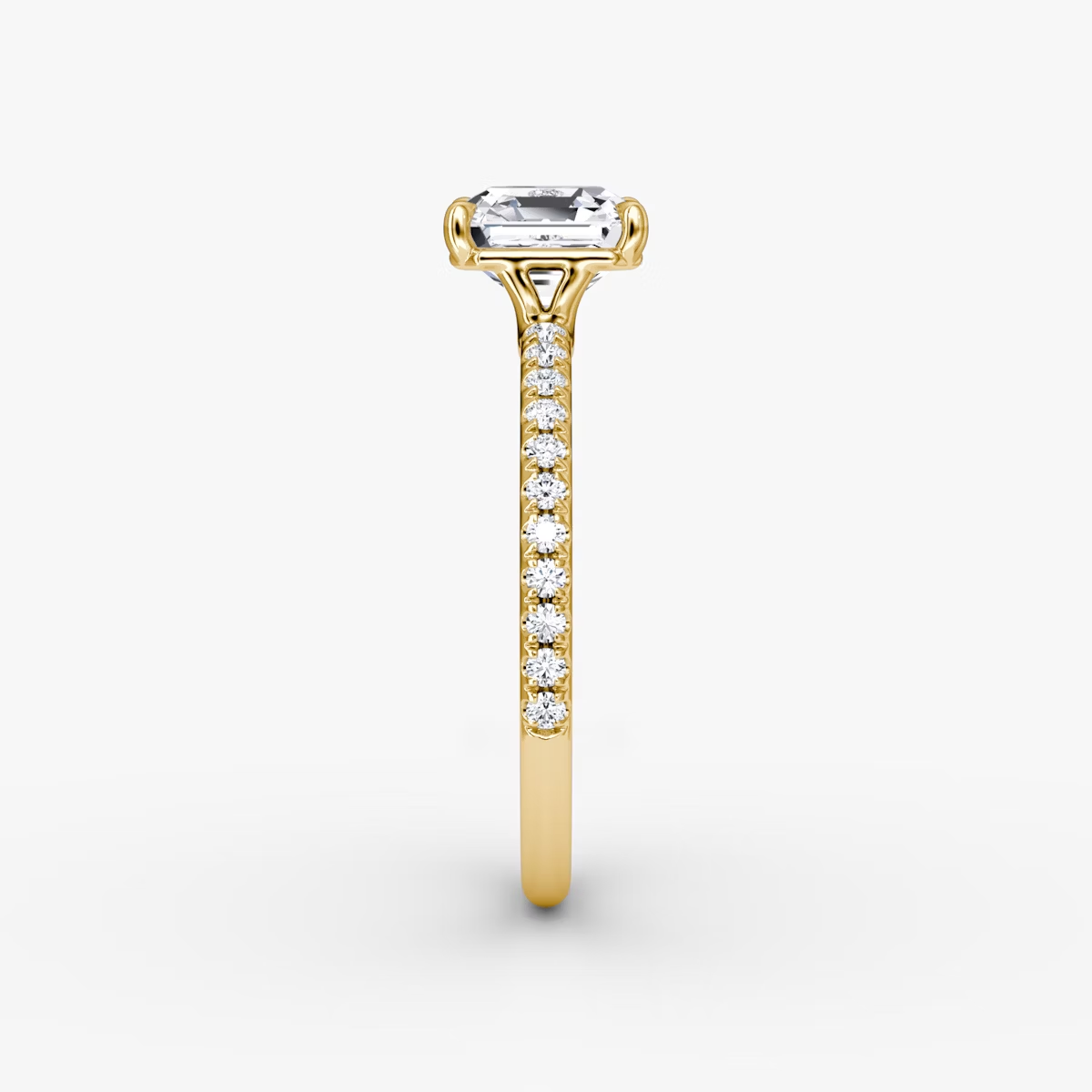 The Signature Asscher Engagement Ring in Pave Standard Band