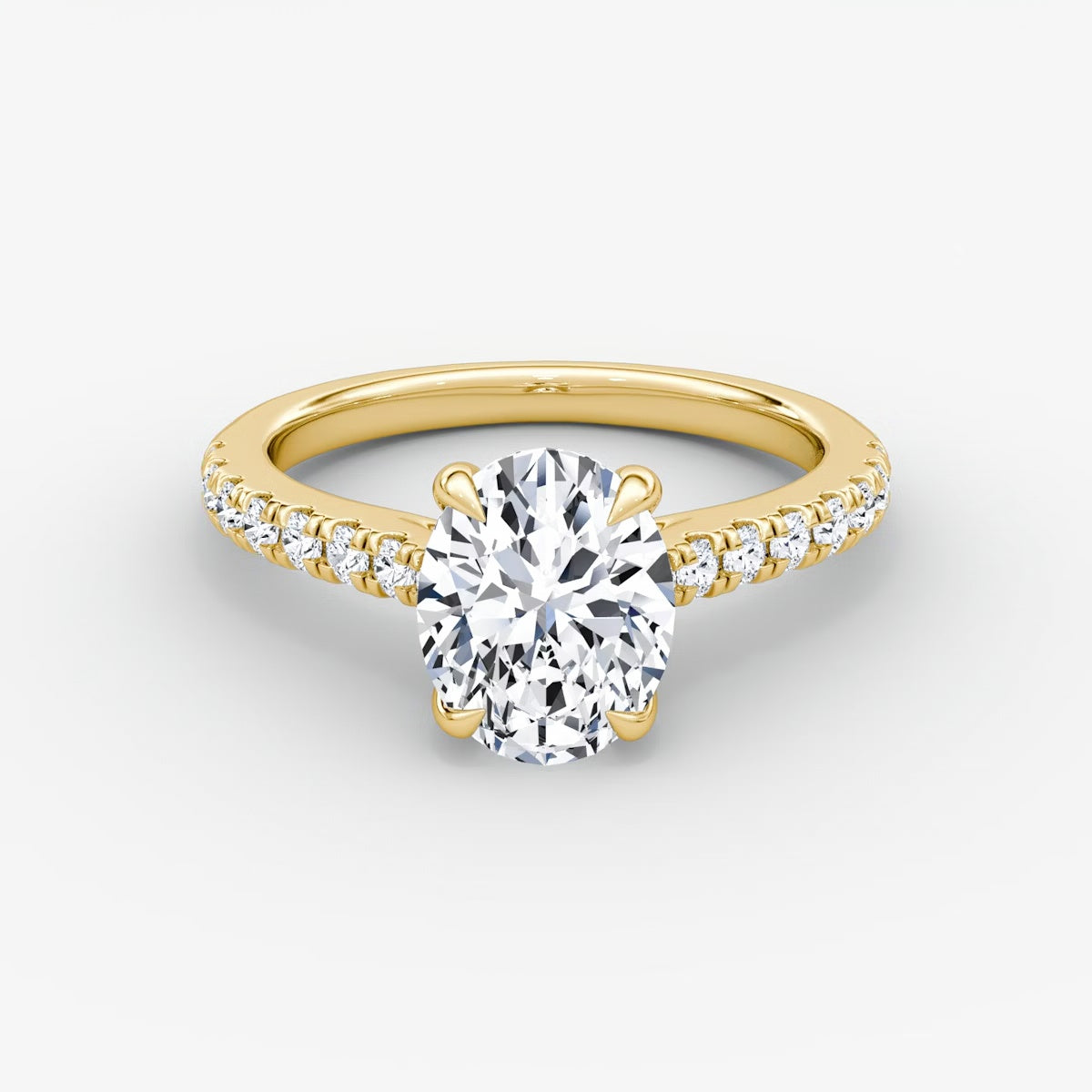 Trellis Cathedral Oval Pave Engagement Ring