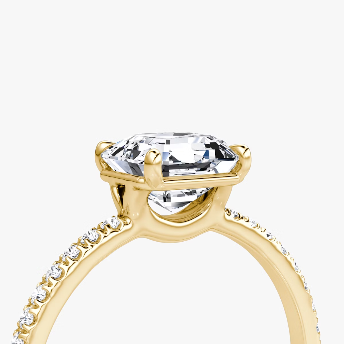 The Signature Asscher Engagement Ring in Pave Standard Band