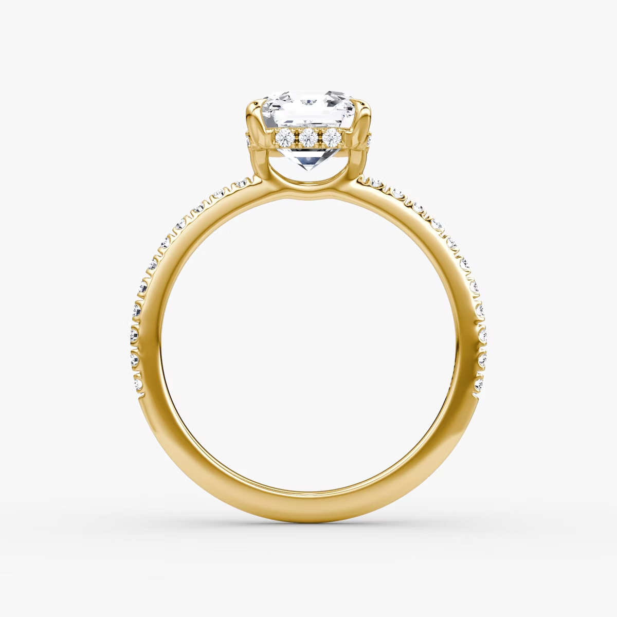 The Signature Asscher Engagement Ring in Pave Standard Band