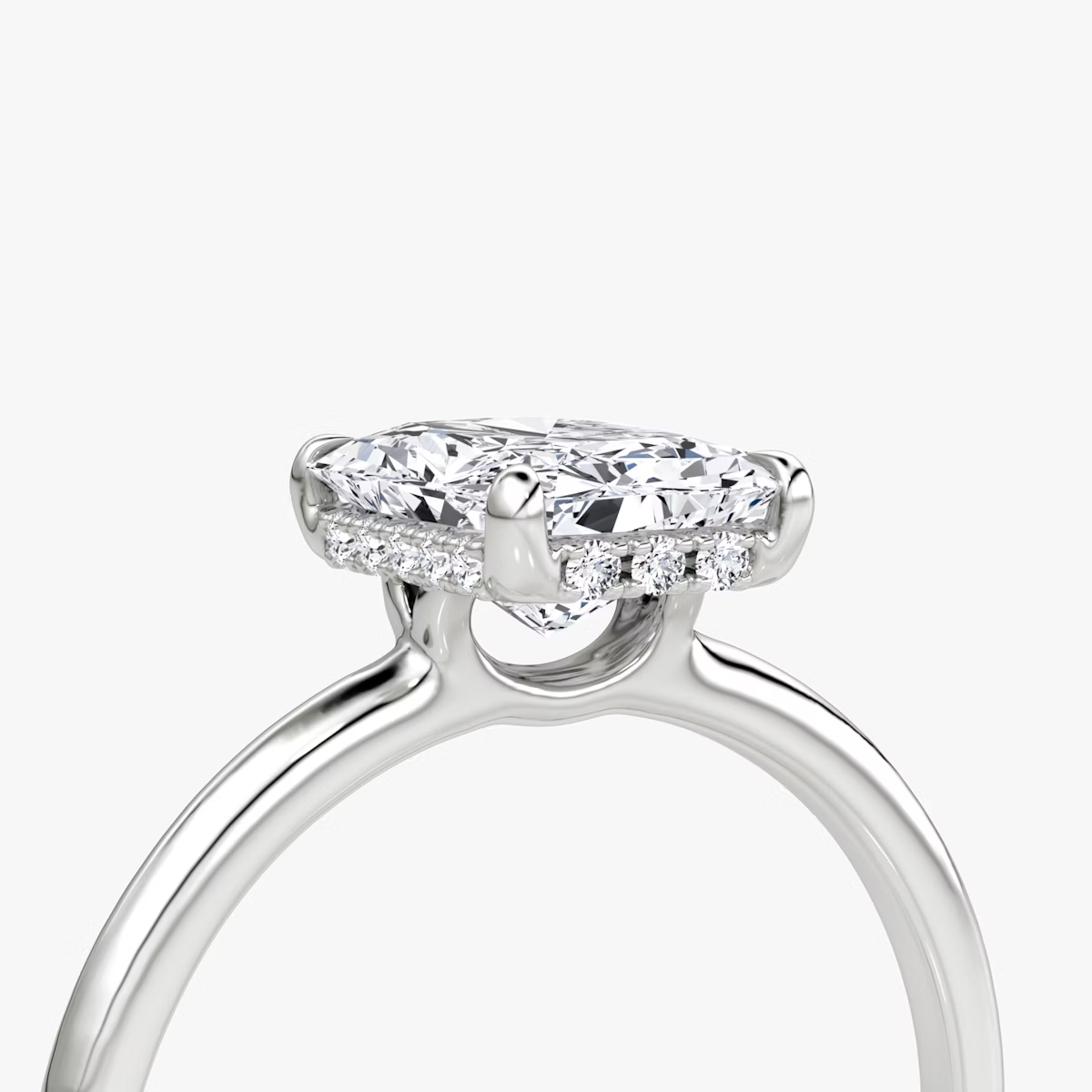 The Signature Radiant Engagement Ring in Plain Standard Band
