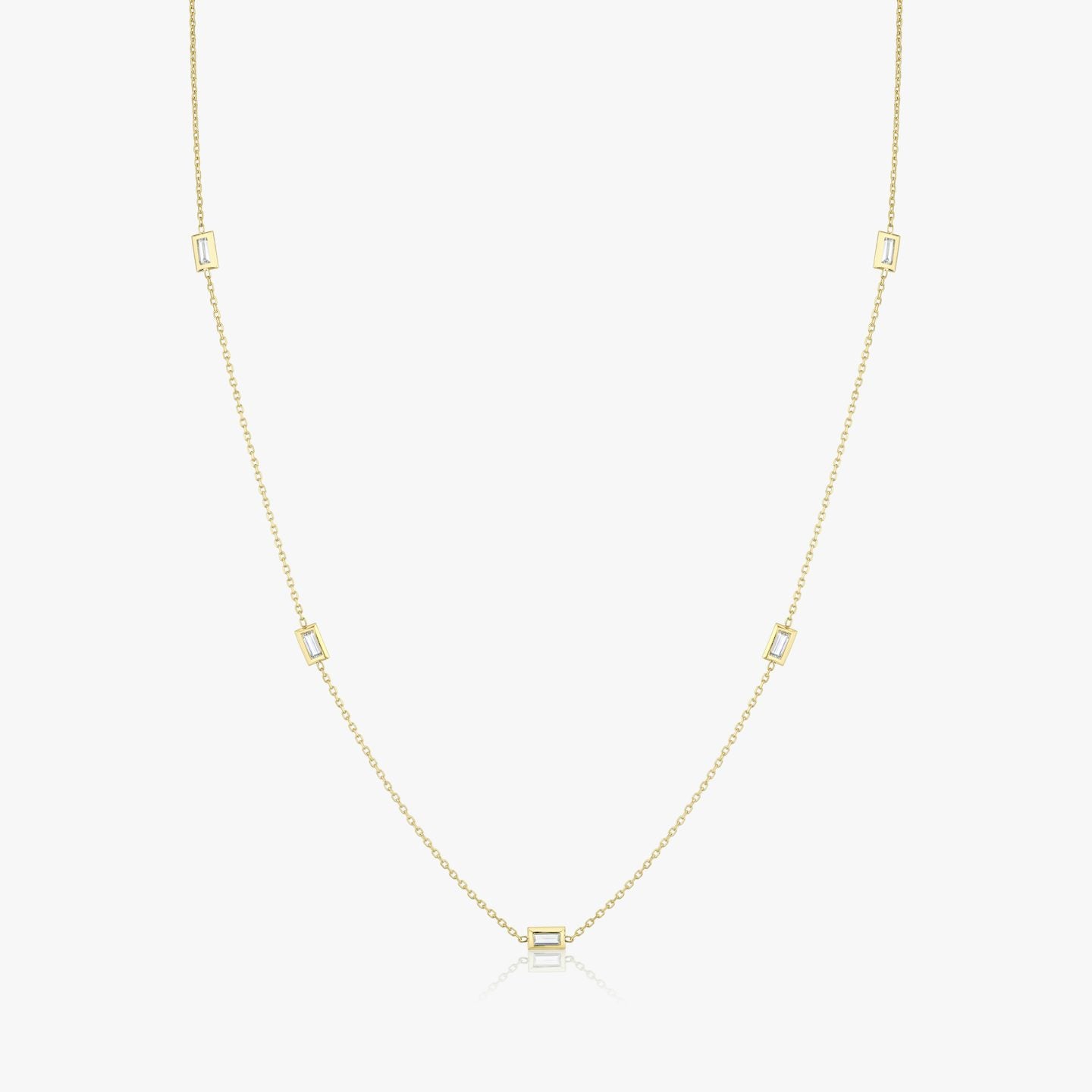 Baguette Knife Edge Bezel Station Necklace
