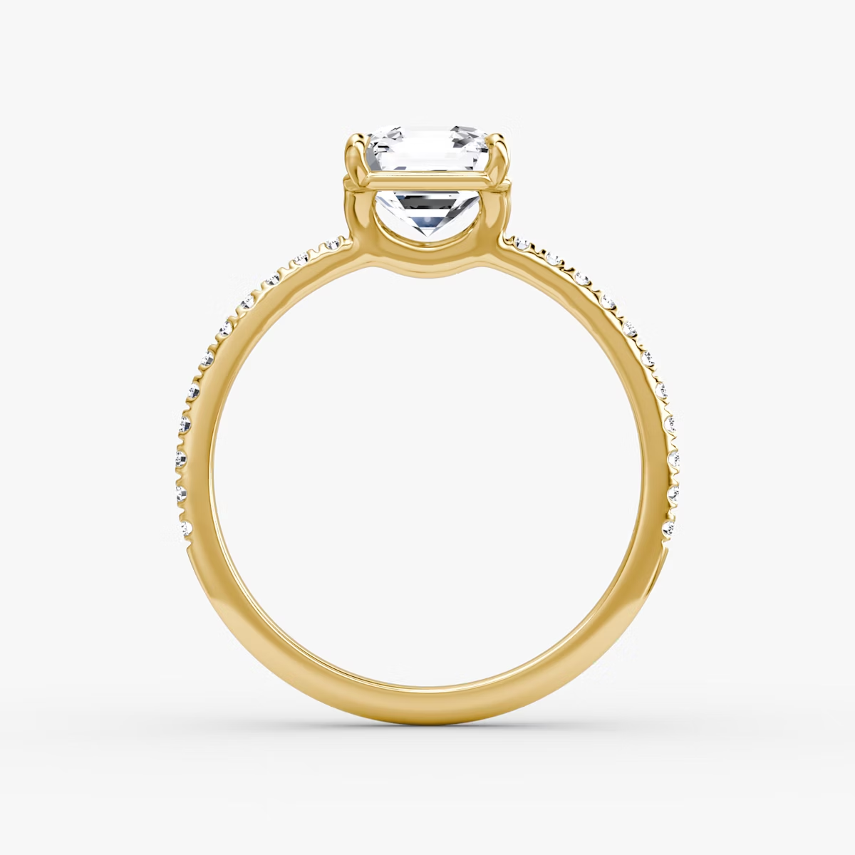 The Signature Asscher Engagement Ring in Pave Standard Band