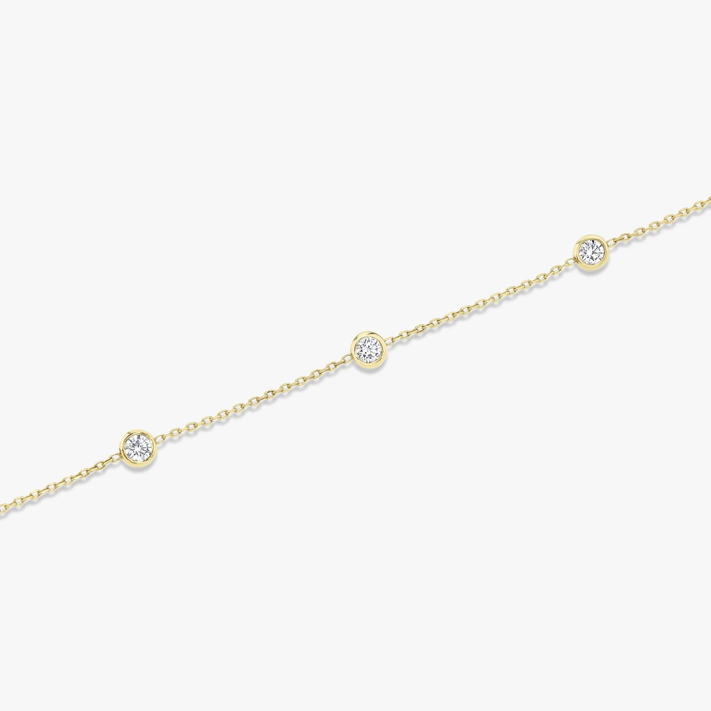 Round Knife-Edge Bezel Station Bracelet