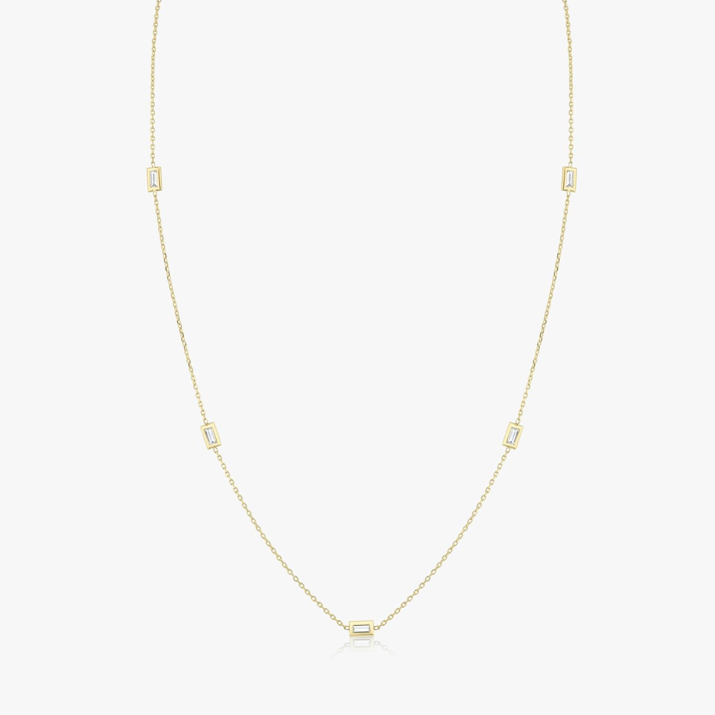 Baguette Knife Edge Bezel Station Necklace