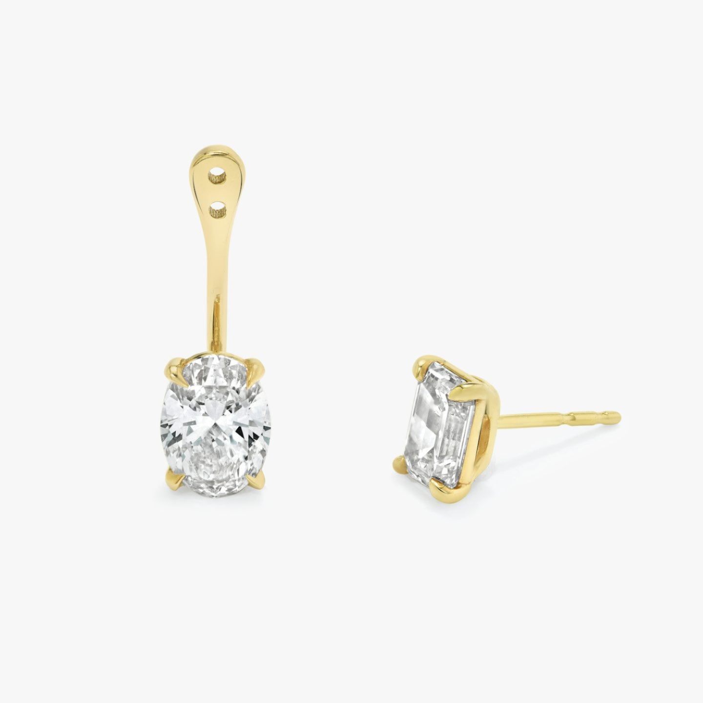 Oval Solitaire Drop Ear Jacket