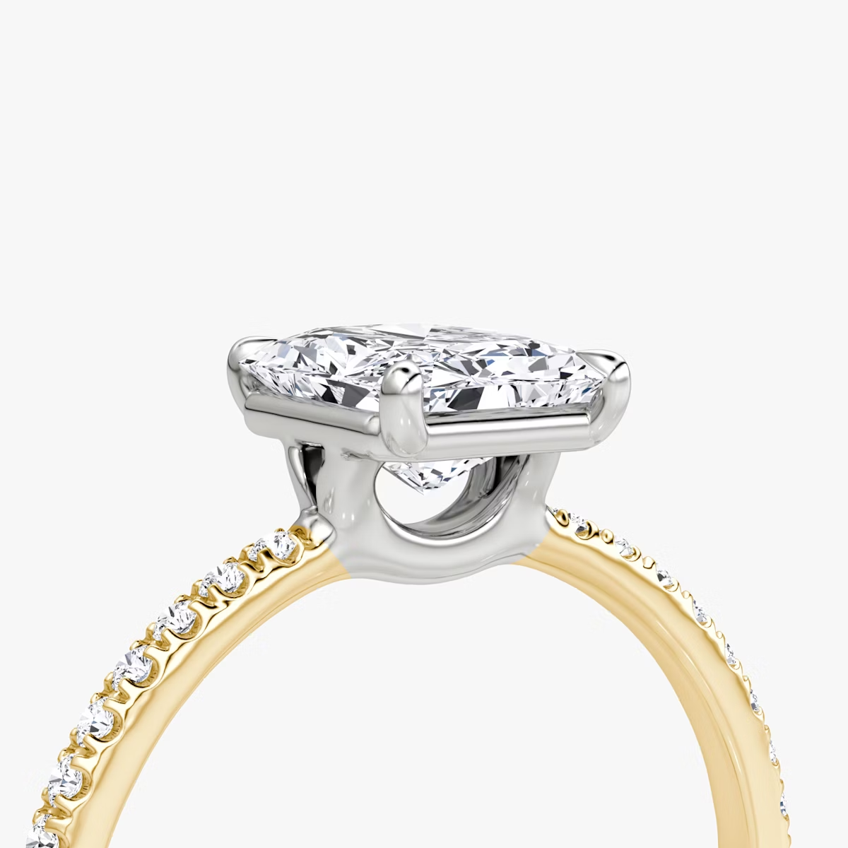 The Signature Radiant Engagement Ring in Pave Standard Band