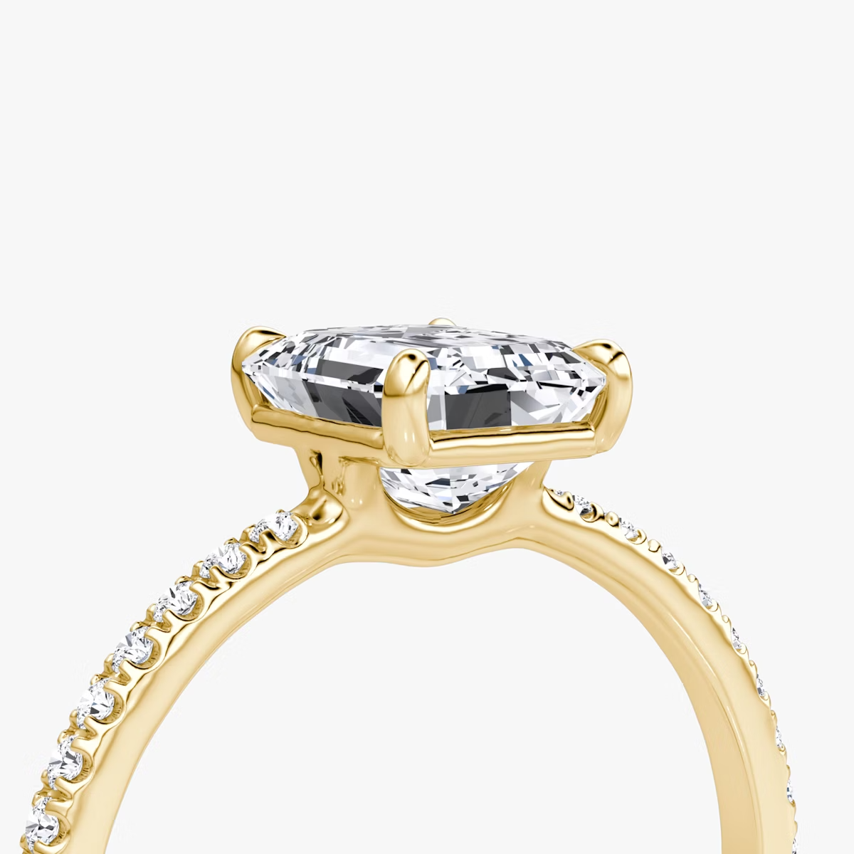 The Signature Emerald Engagement Ring in Pave Standard Band