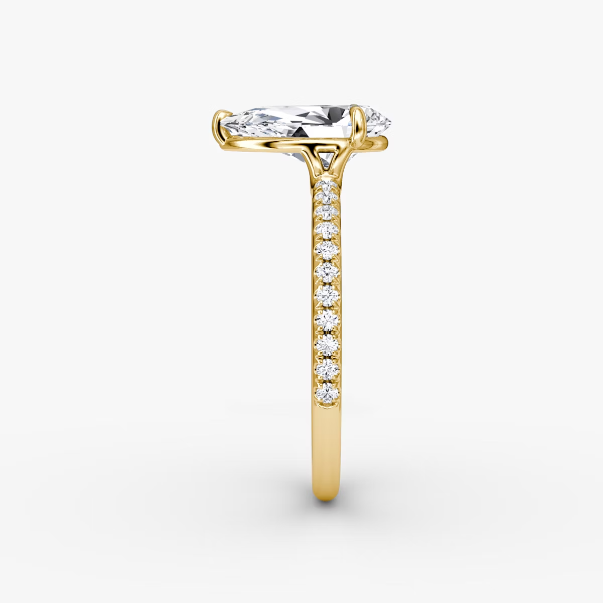 The Signature Pear Engagement Ring in Pave Standard Band