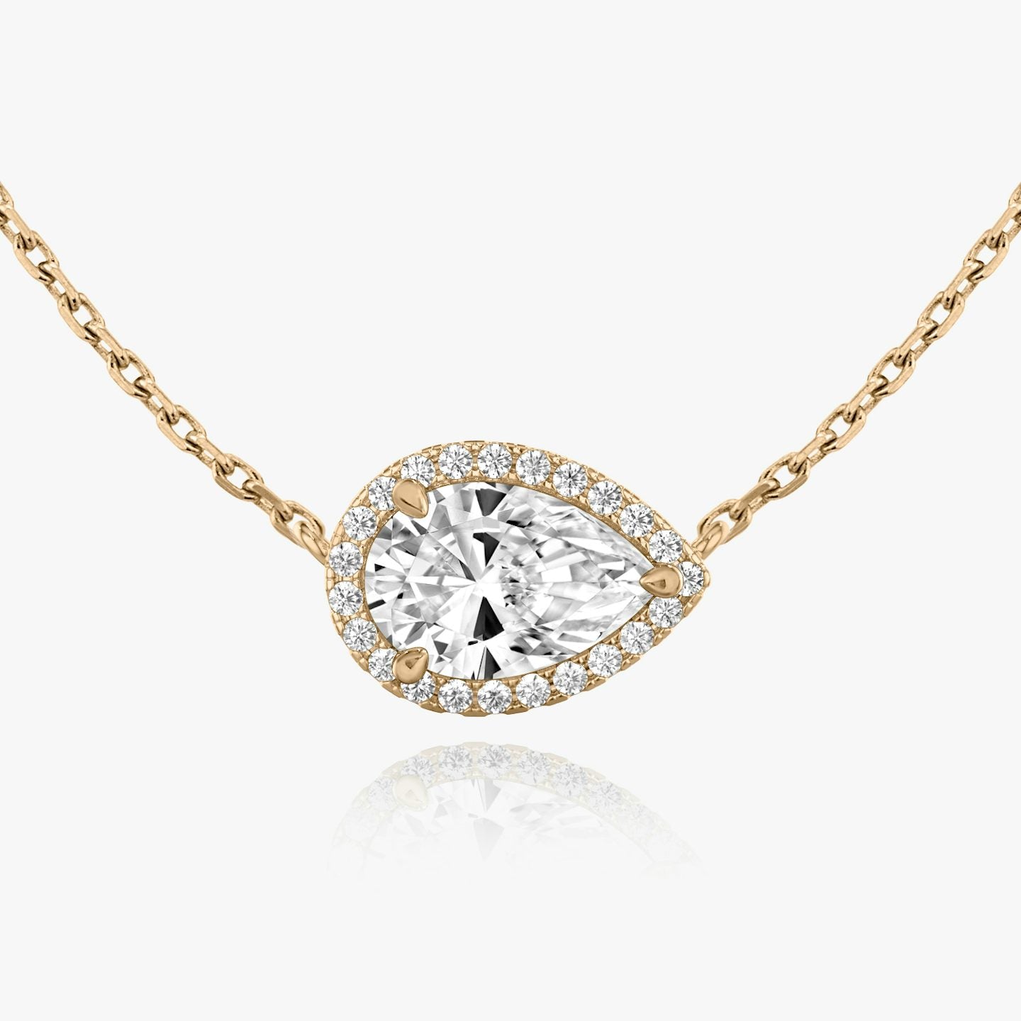 Pear Halo Necklace