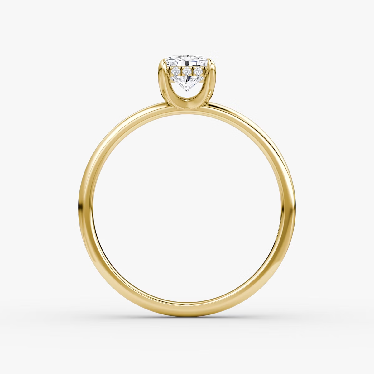 The Classic Hidden Halo Radiant Engagement Ring in Plain Large Band
