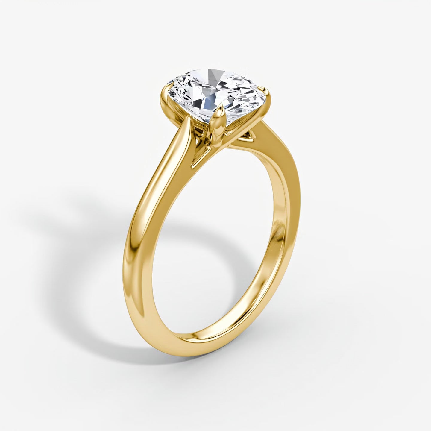 Trellis Cathedral Oval Plain Engagement Ring