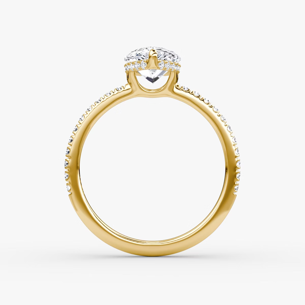 The Signature Pear Engagement Ring in Pave Standard Band
