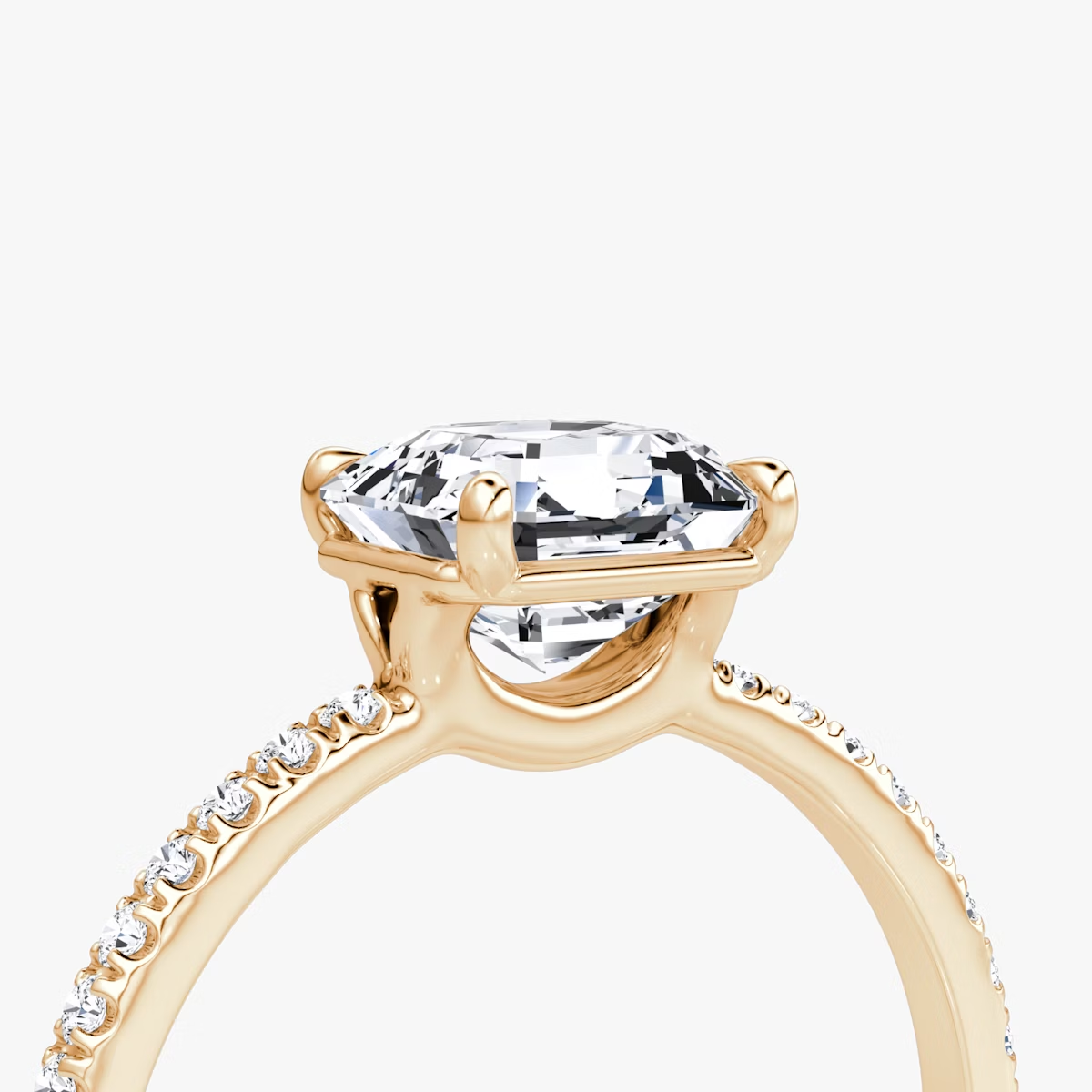 The Signature Asscher Engagement Ring in Pave Standard Band
