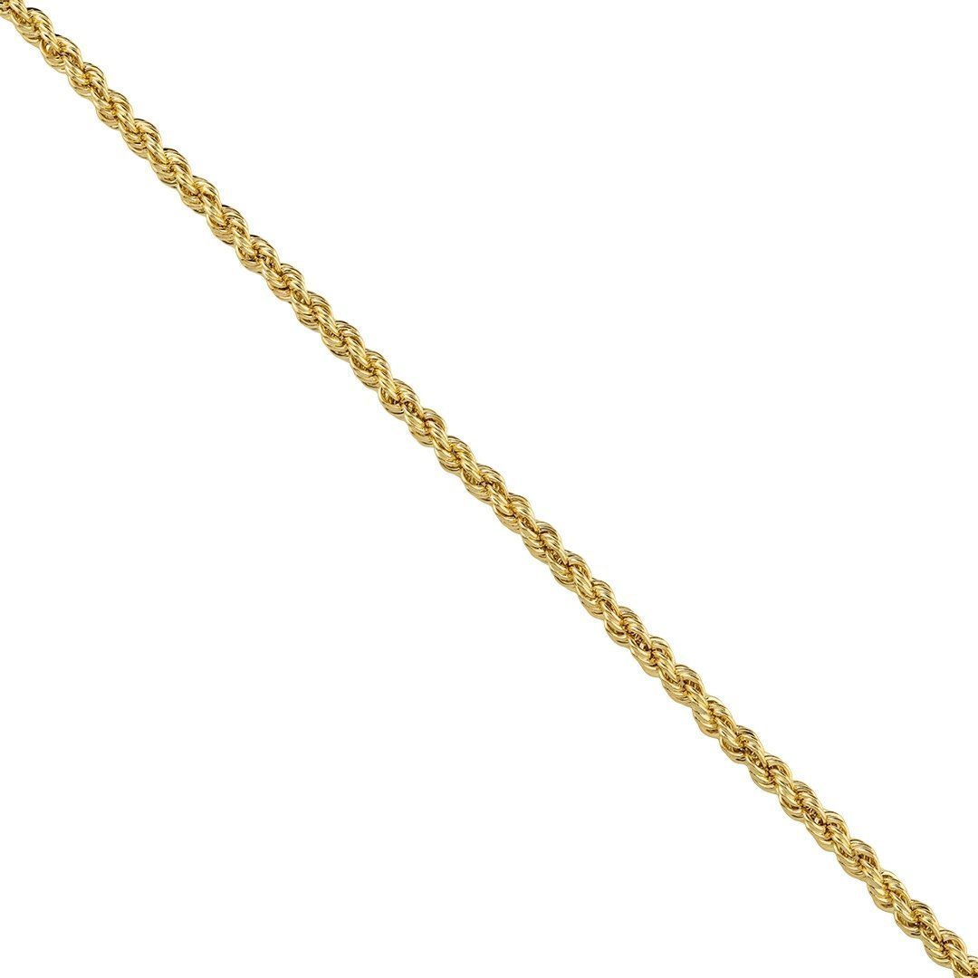 14k Yellow Gold Hollow Rope Chain 4 mm