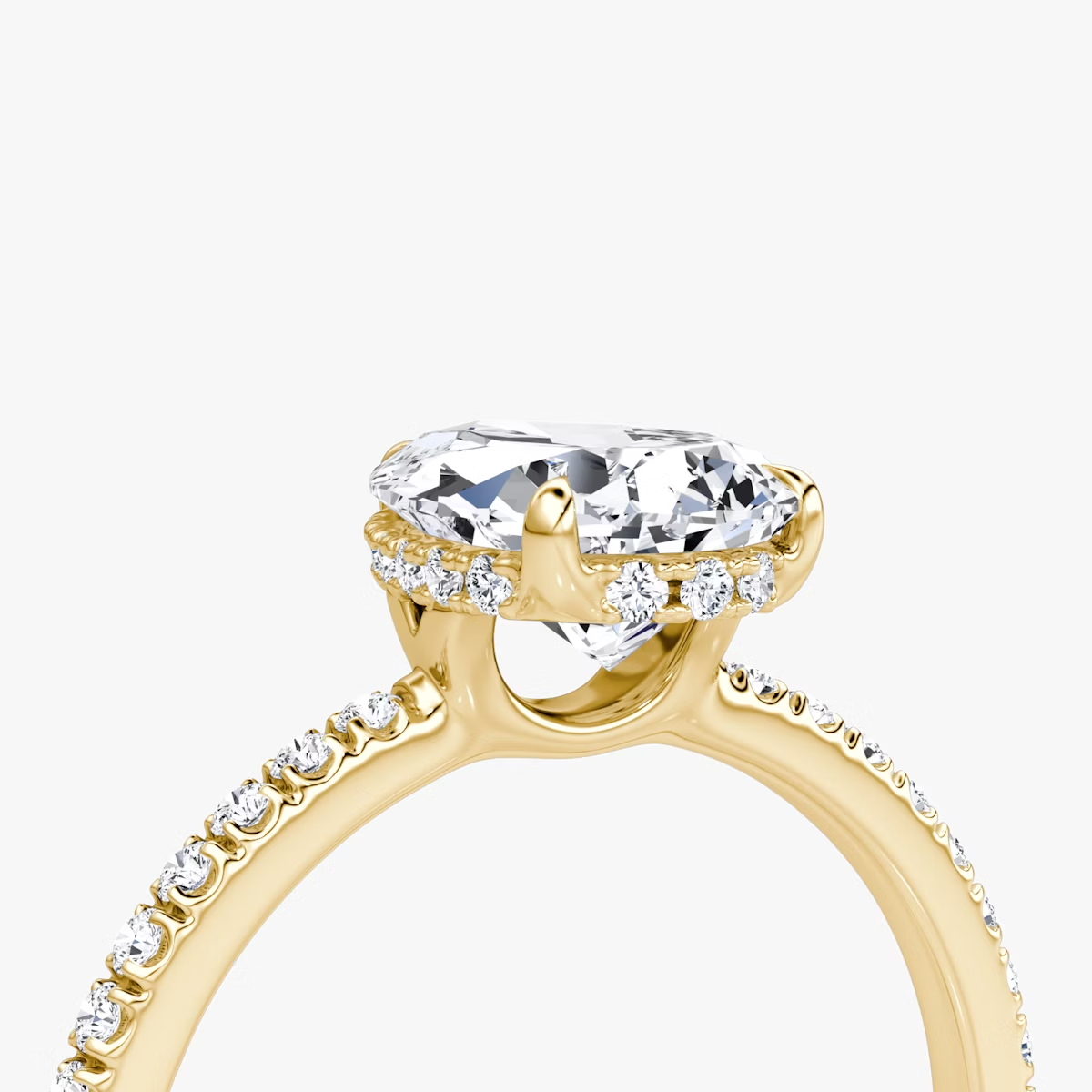 The Signature Pear Engagement Ring in Pave Standard Band