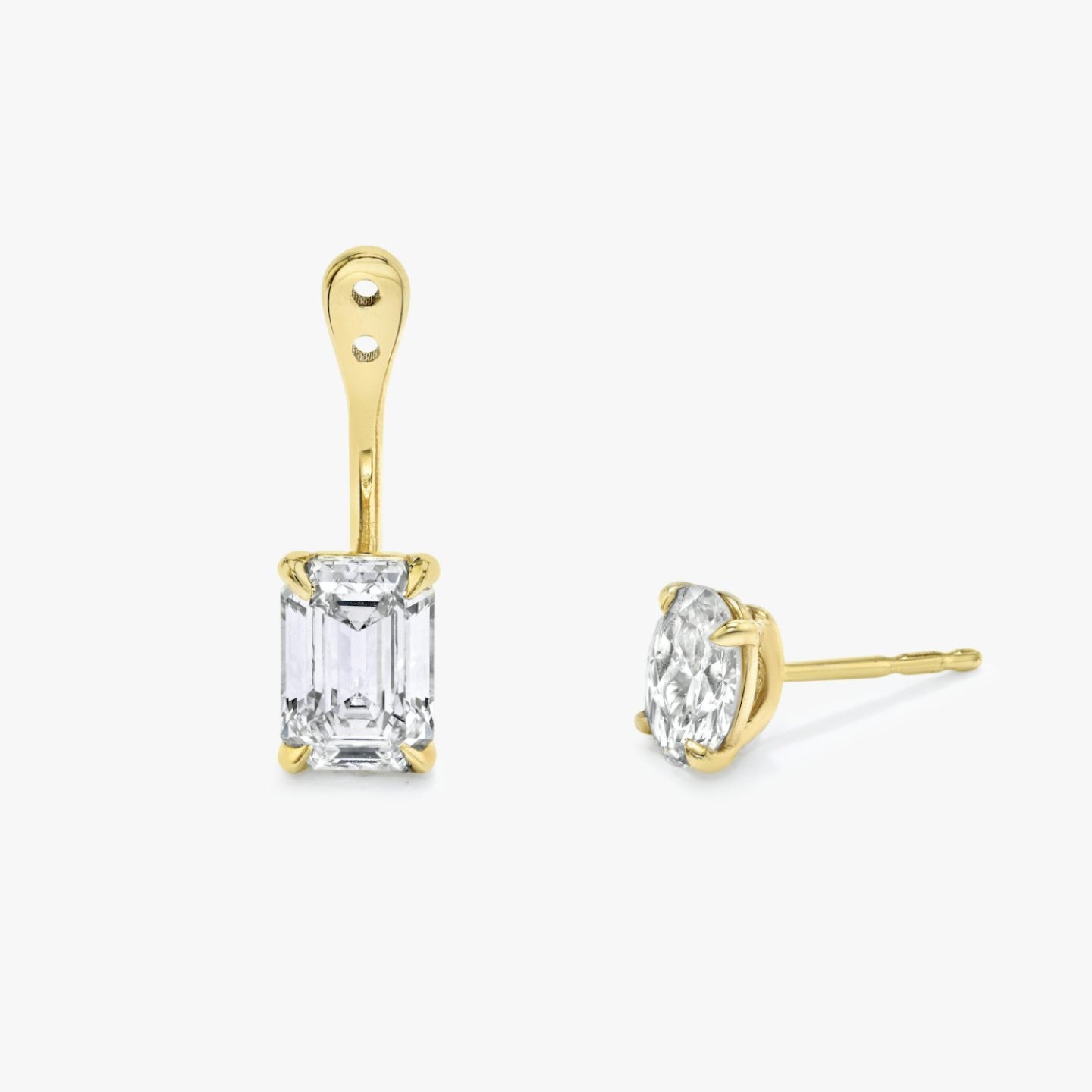 Emerald Solitaire Drop Ear Jacket
