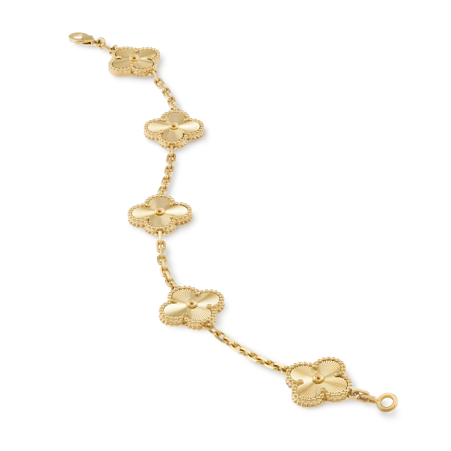 Custom 18K Yellow Gold 5 Clover Bracelet