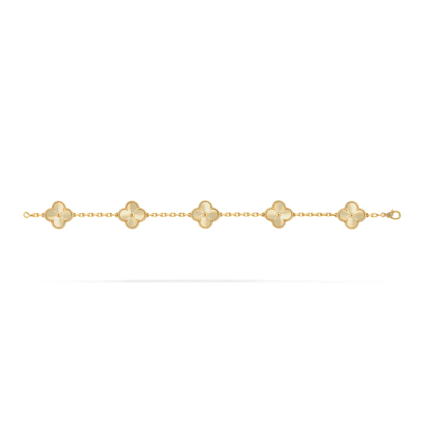 Custom 18K Yellow Gold 5 Clover Bracelet