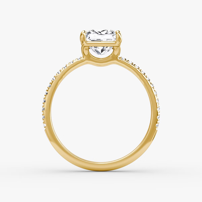 The Signature Princess Engagement Ring in Pave Standard Band