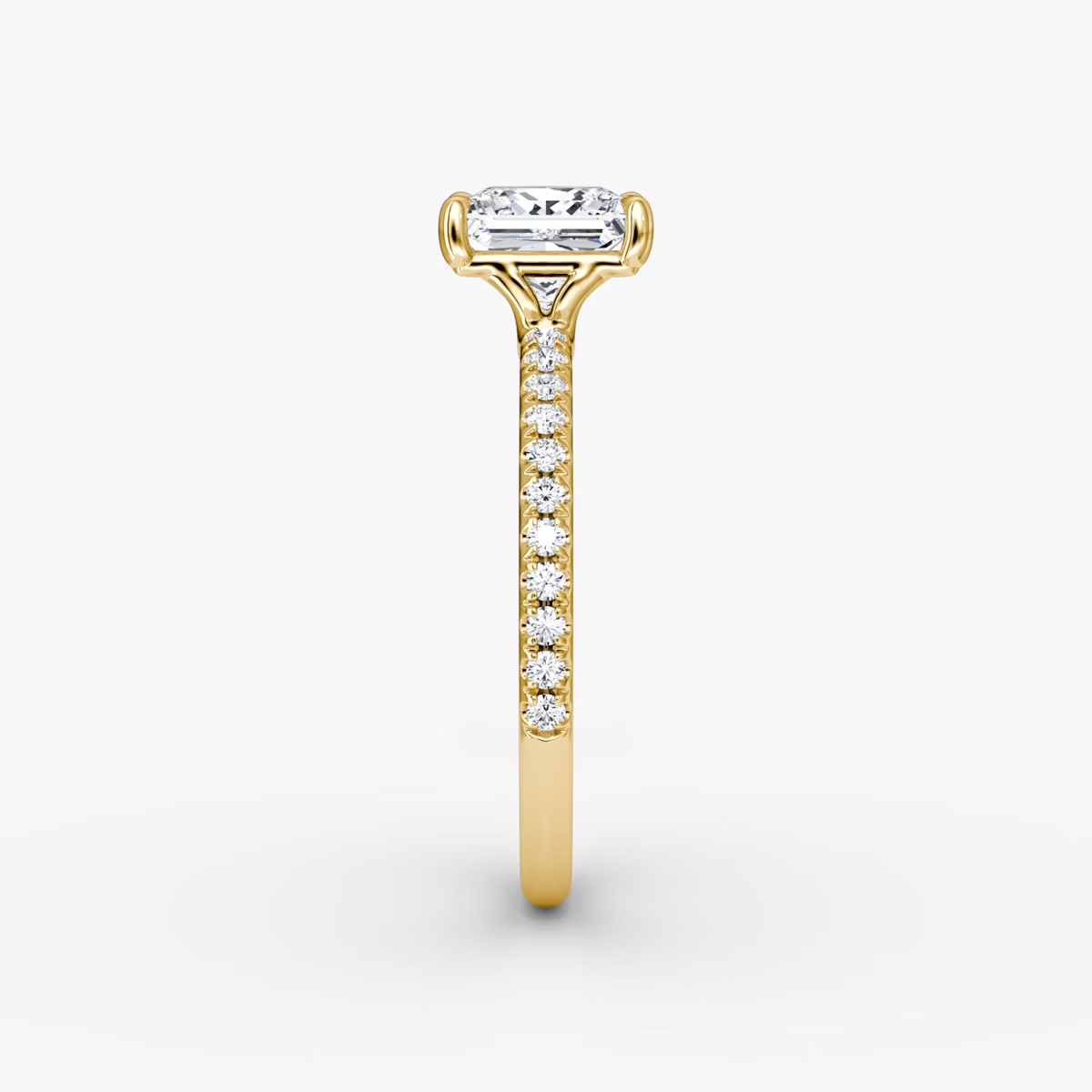 The Signature Princess Engagement Ring in Pave Standard Band