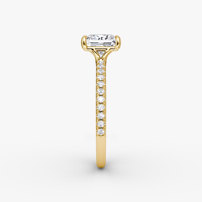 The Signature Princess Engagement Ring in Pave Standard Band
