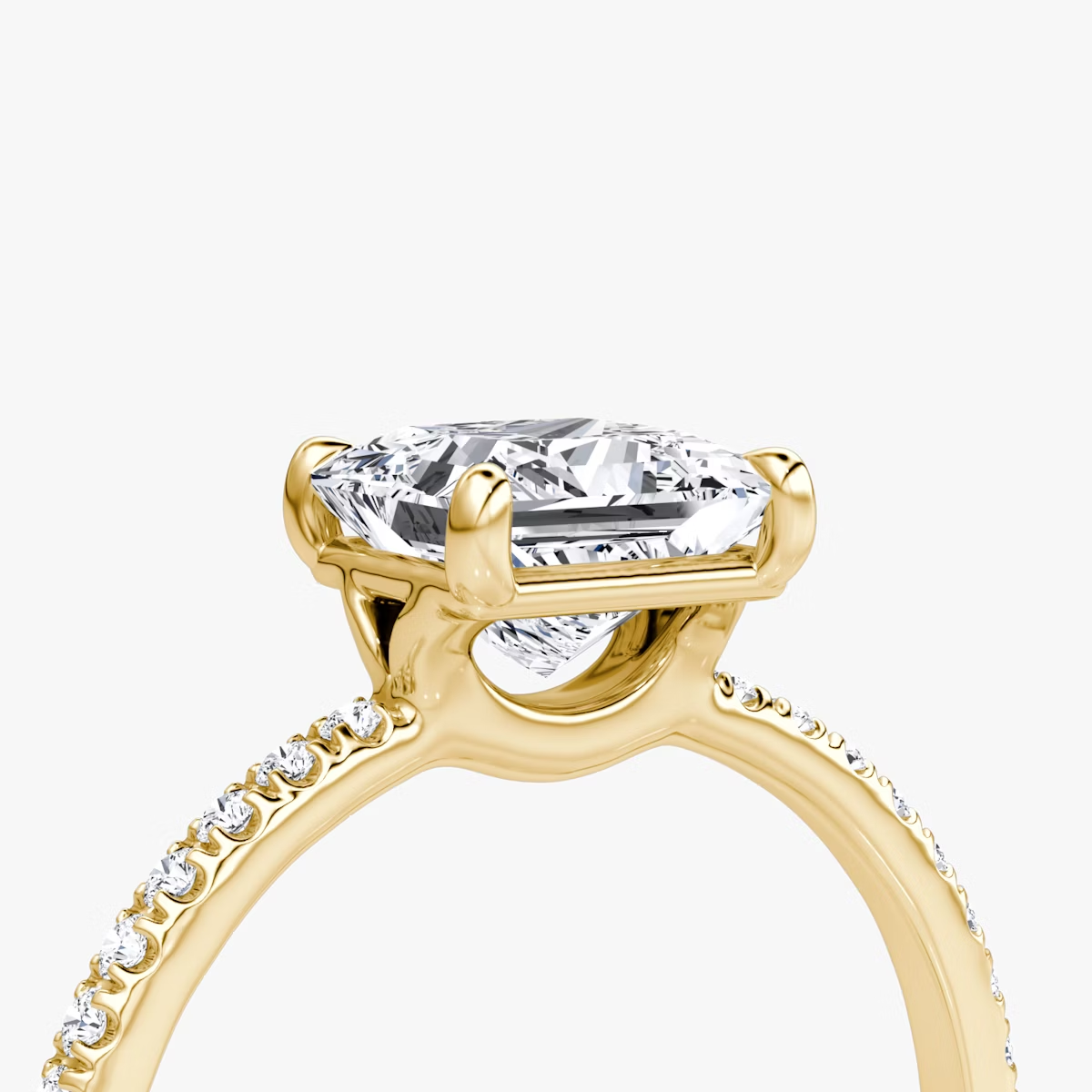 The Signature Princess Engagement Ring in Pave Standard Band