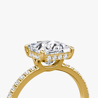 The Signature Princess Engagement Ring in Pave Standard Band