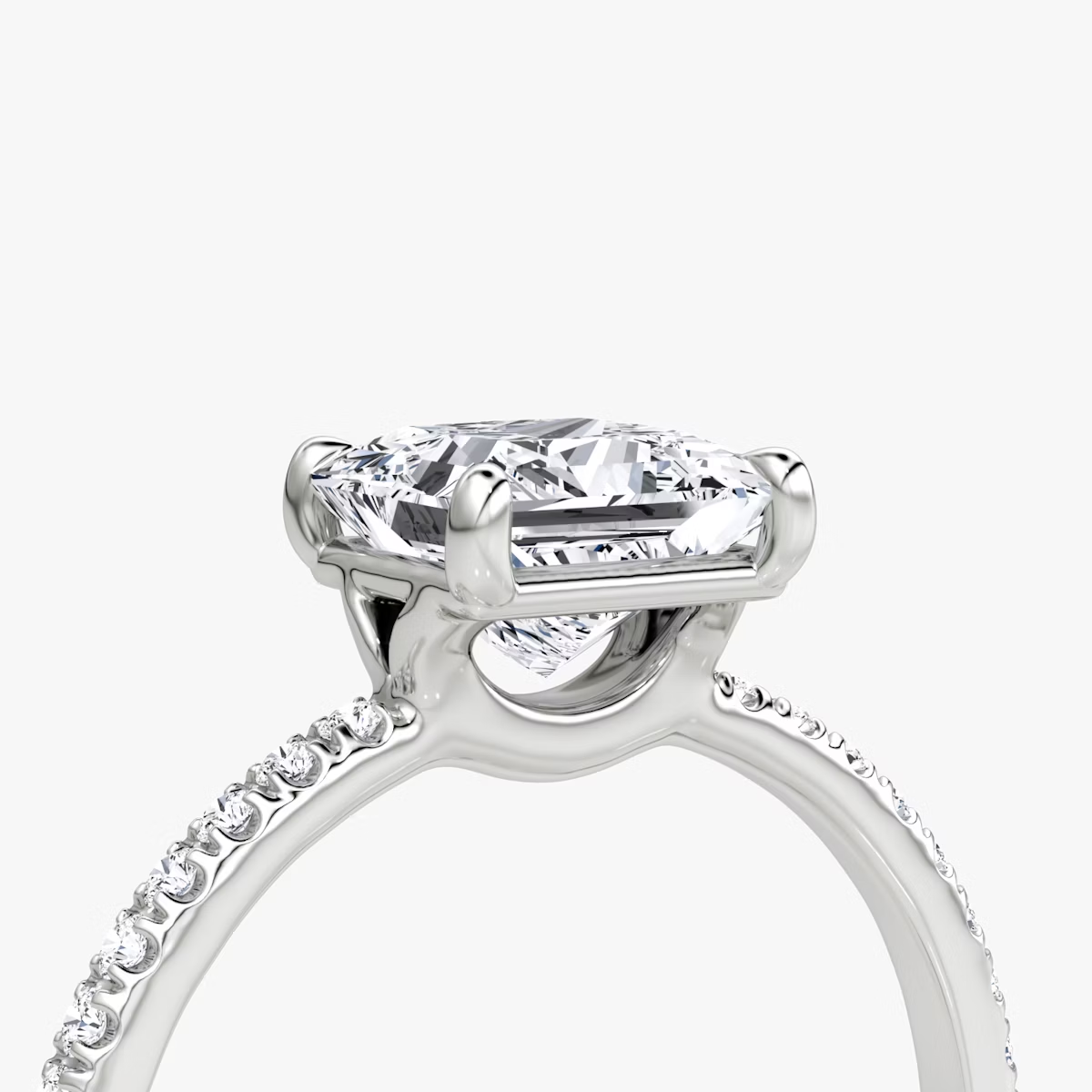 The Signature Princess Engagement Ring in Pave Standard Band