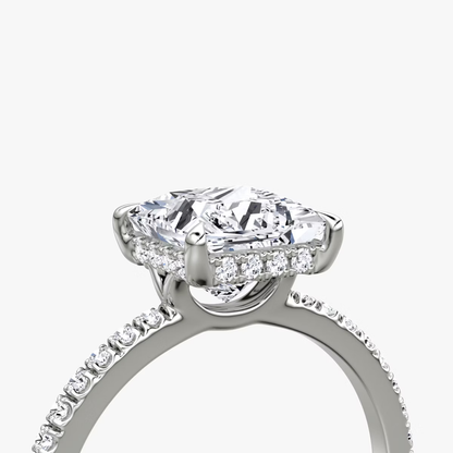 The Signature Princess Engagement Ring in Pave Standard Band
