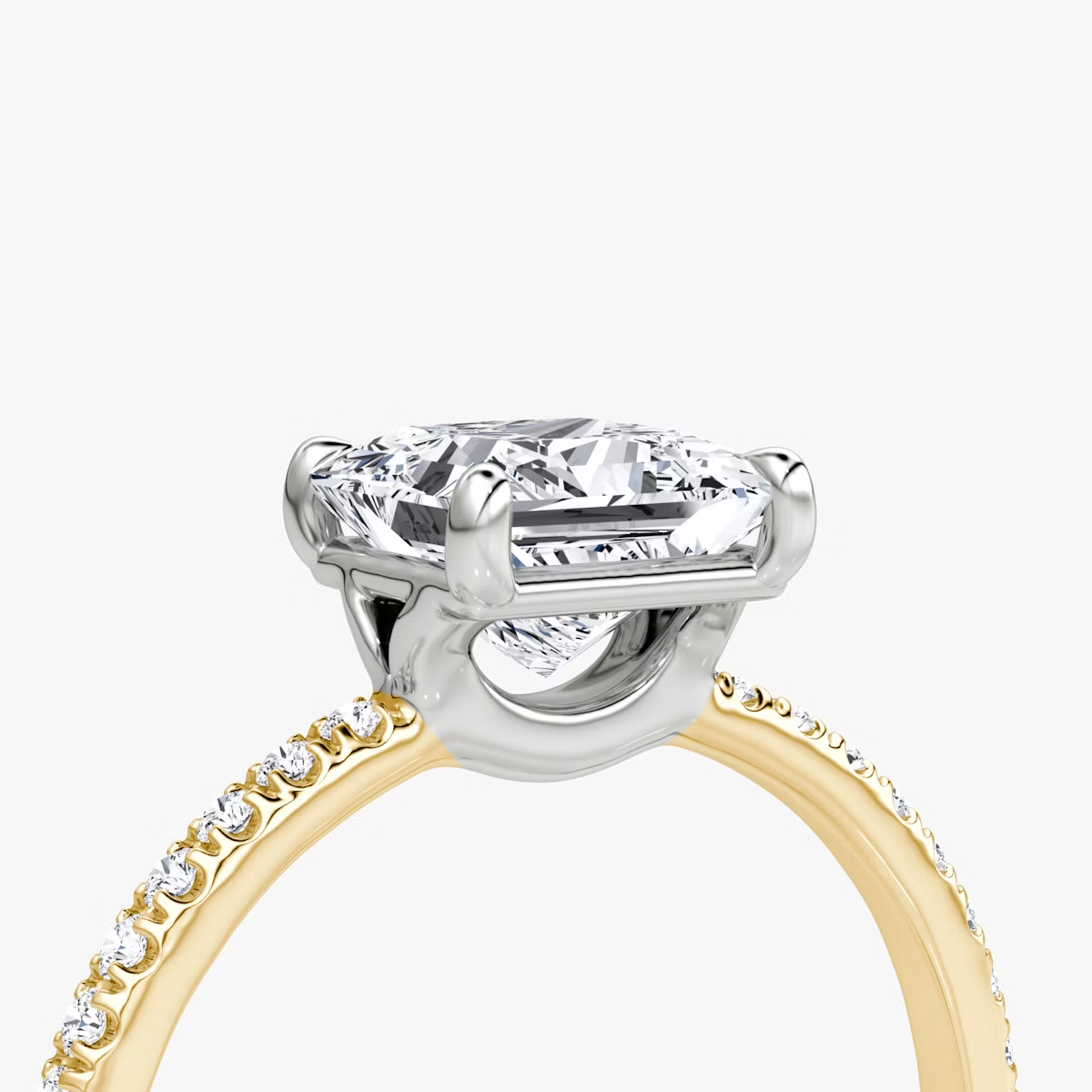 The Signature Princess Engagement Ring in Pave Standard Band