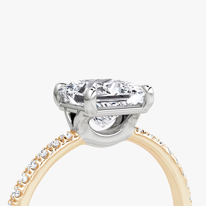 The Signature Princess Engagement Ring in Pave Standard Band