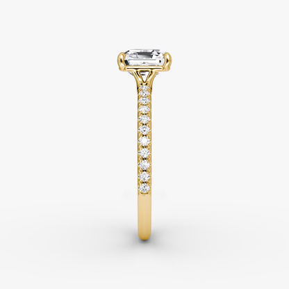 The Signature Asscher Engagement Ring in Pave Standard Band