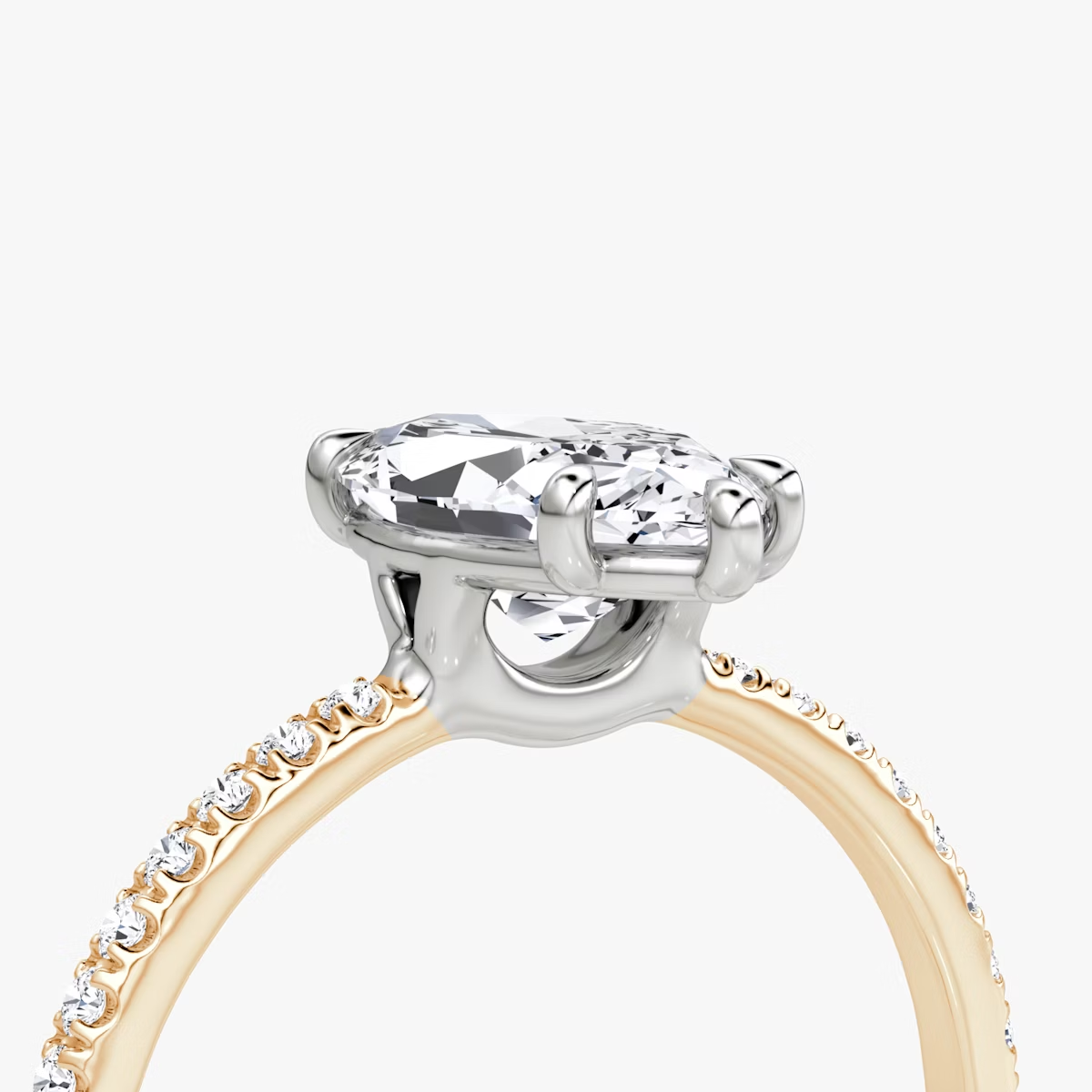 The Signature  Marquise Engagement Ring in Pave Standard Band