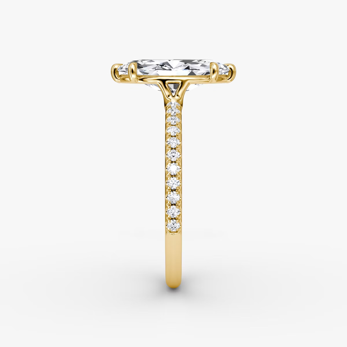 The Signature  Marquise Engagement Ring in Pave Standard Band