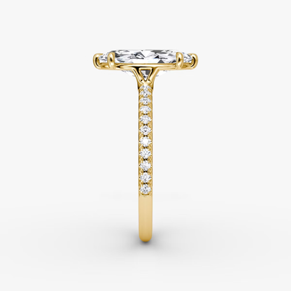 The Signature  Marquise Engagement Ring in Pave Standard Band