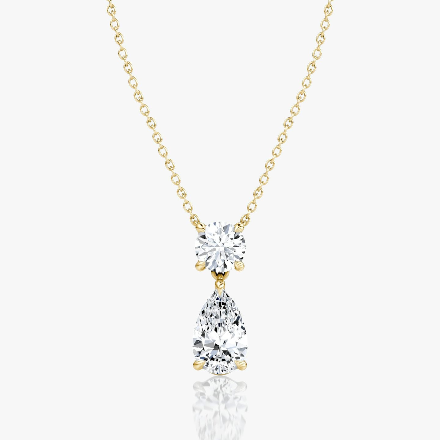 Round and Pear Signature Duo Drop Necklace
