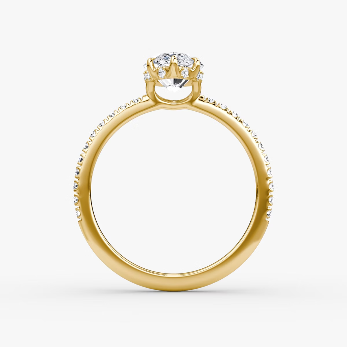 The Signature  Marquise Engagement Ring in Pave Standard Band