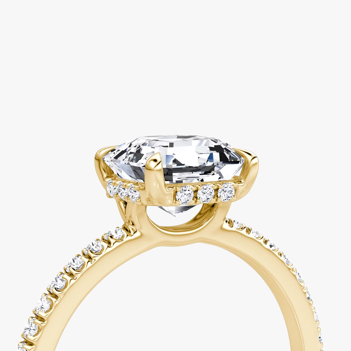 The Signature Asscher Engagement Ring in Pave Standard Band
