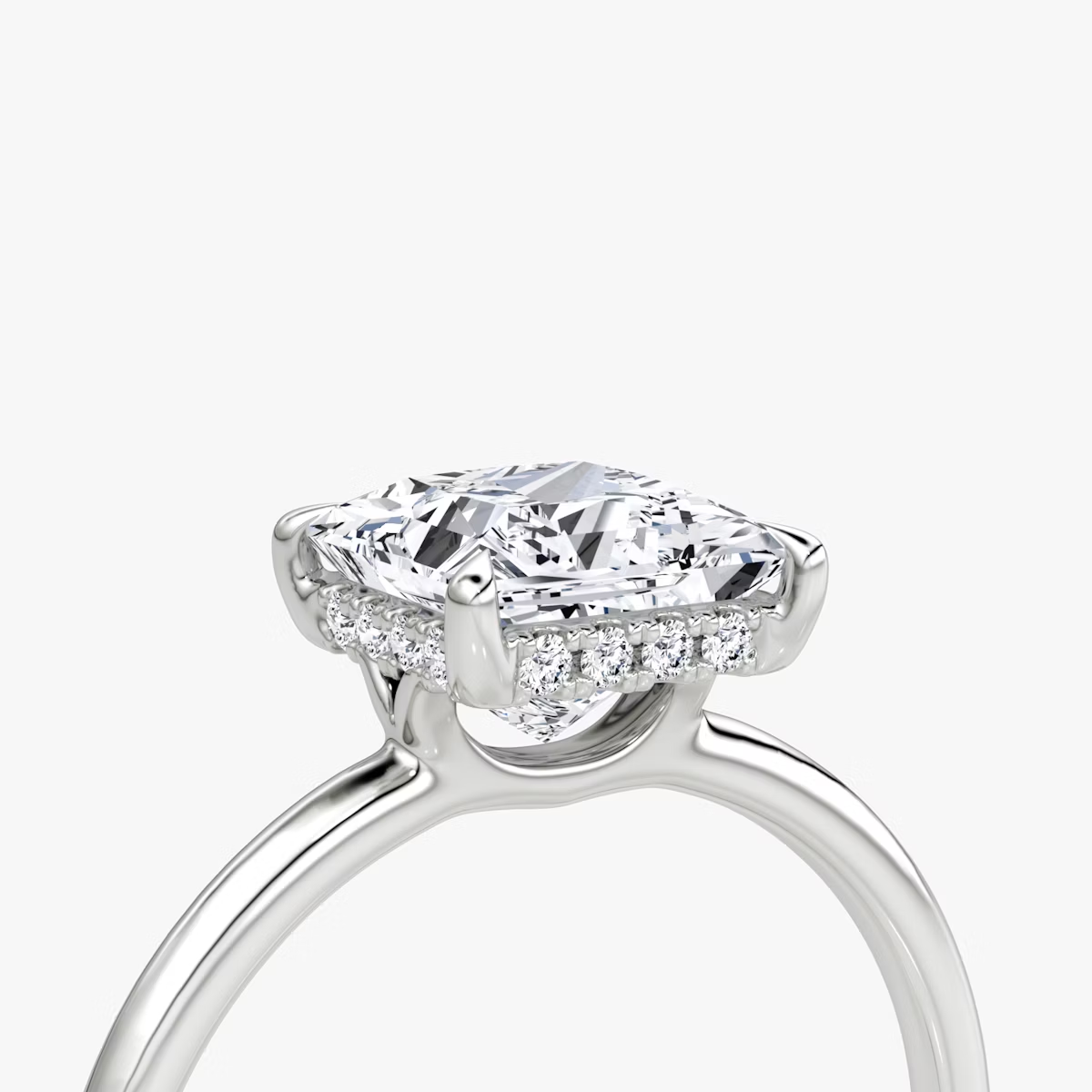 The Signature Princess Engagement Ring in Plain Standard Band
