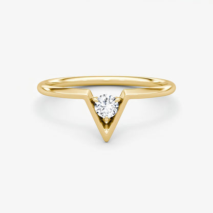V Solitaire Ring