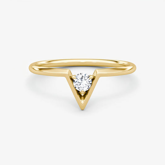 V Solitaire Ring