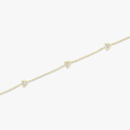 Trillion Knife-Edge Bezel Station Bracelet