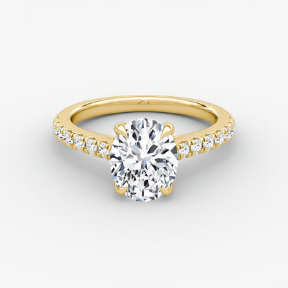 Trellis Cathedral Oval Pave Engagement Ring