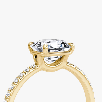 The Signature Asscher Engagement Ring in Pave Standard Band