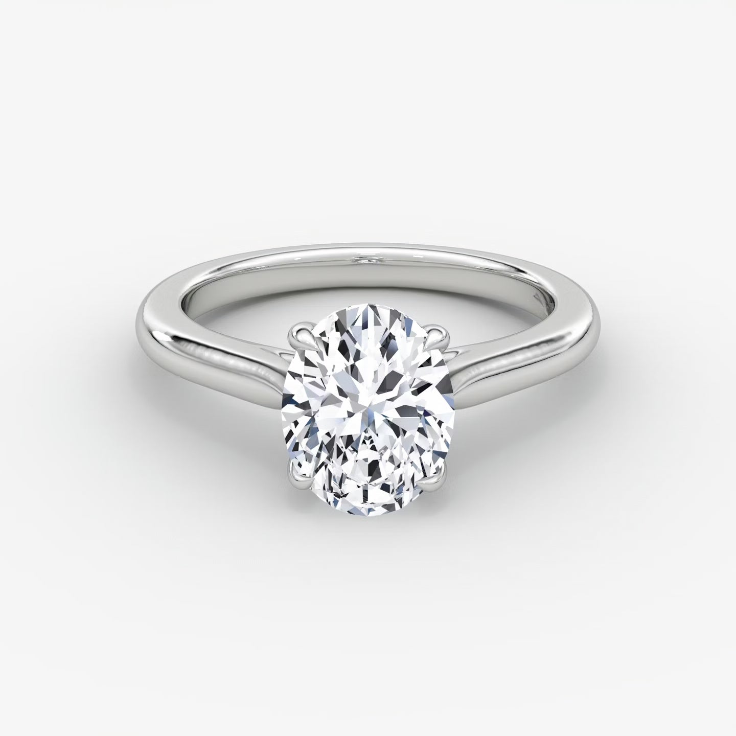 Trellis Cathedral Oval Plain Engagement Ring