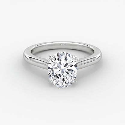 Trellis Cathedral Oval Plain Engagement Ring