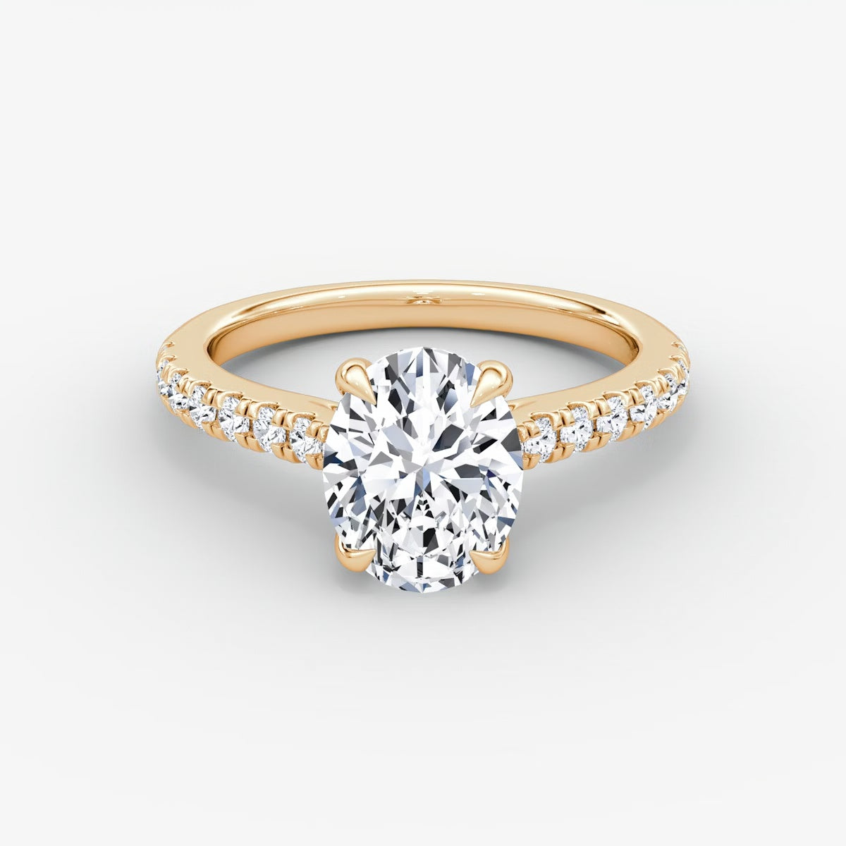 Trellis Cathedral Oval Pave Engagement Ring