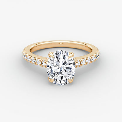 Trellis Cathedral Oval Pave Engagement Ring